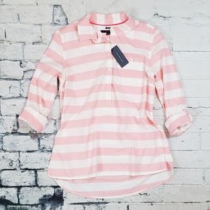 Tommy Hilfiger Boyfriend Fit Striped Top NWT